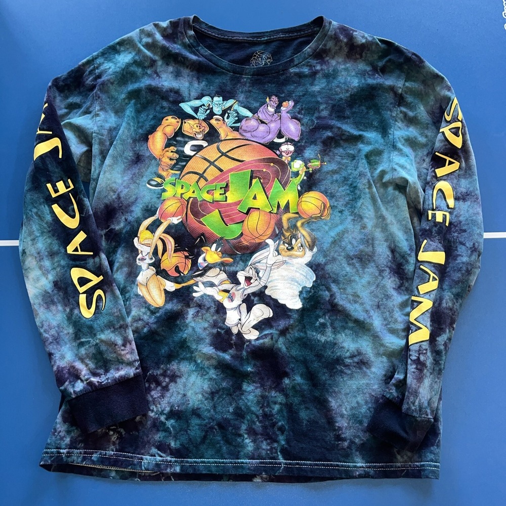 Men's Medium‎ Y2K Tie Die T-Shirt Looney Tunes Tune Squad Space Jam Colorful